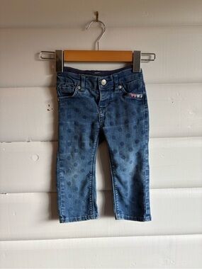 4/$25 Levi’s Girls Polka Dot Skinny Jeans 18M Blue Stretch Denim Hearts